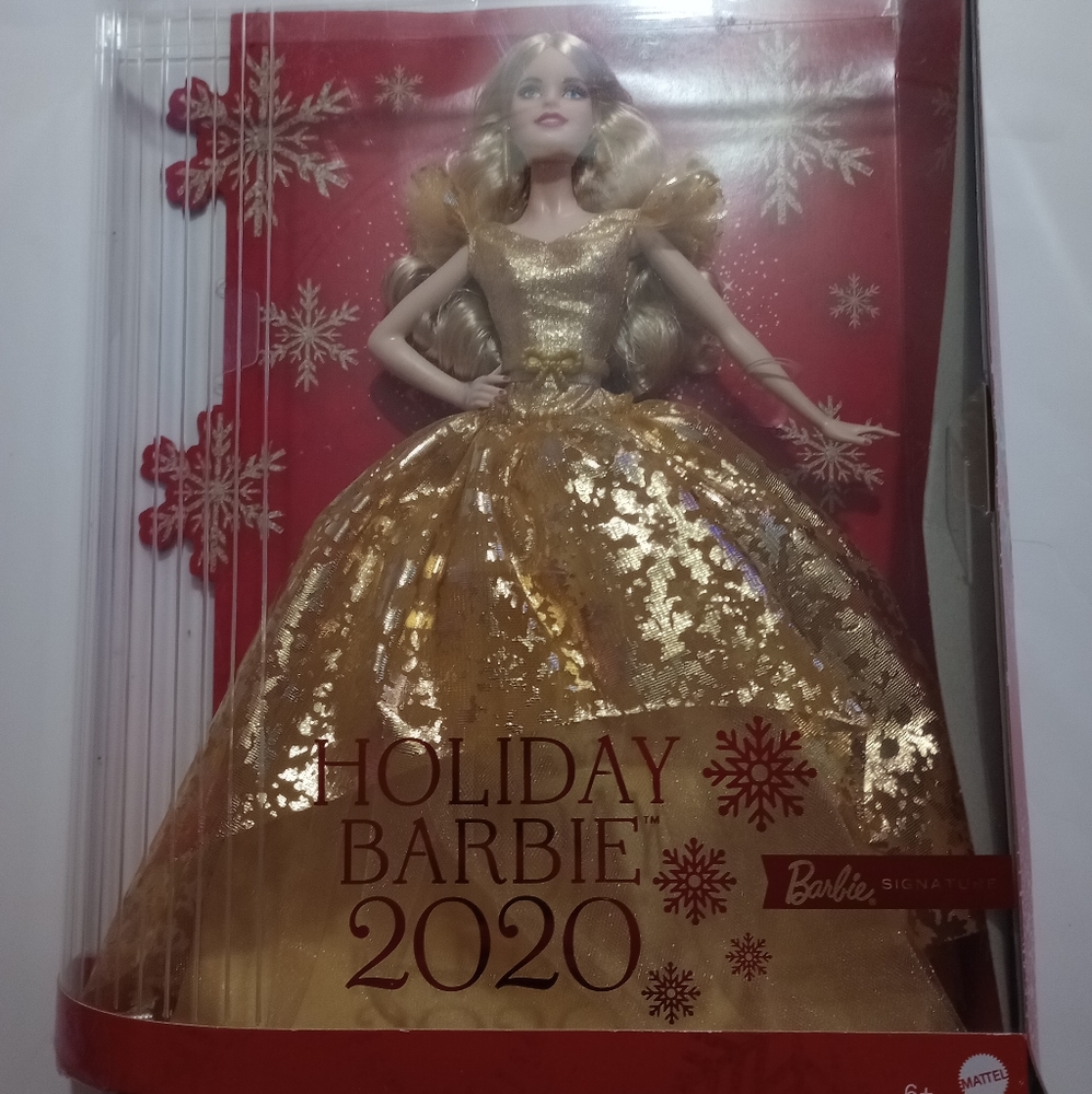 NEW Mattel Signature Holiday Barbie 2020 Doll With Blonde Gold Dress - GHT54